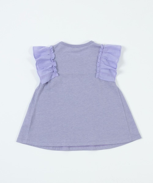 trois lapins kp(トロワラパンケーピー)の「袖フリル 天竺半袖Tシャツ(100~130cm)(Tシャツ/カットソー・キッズ・オフホワイト/ラベンダー・120cm/130cm/110cm/100cm)」の8枚目の写真
