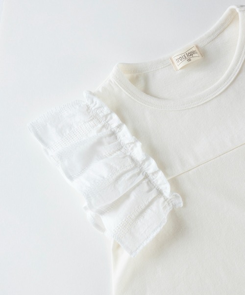 trois lapins kp(トロワラパンケーピー)の「袖フリル 天竺半袖Tシャツ(100~130cm)(Tシャツ/カットソー・キッズ・オフホワイト/ラベンダー・120cm/130cm/110cm/100cm)」の9枚目の写真