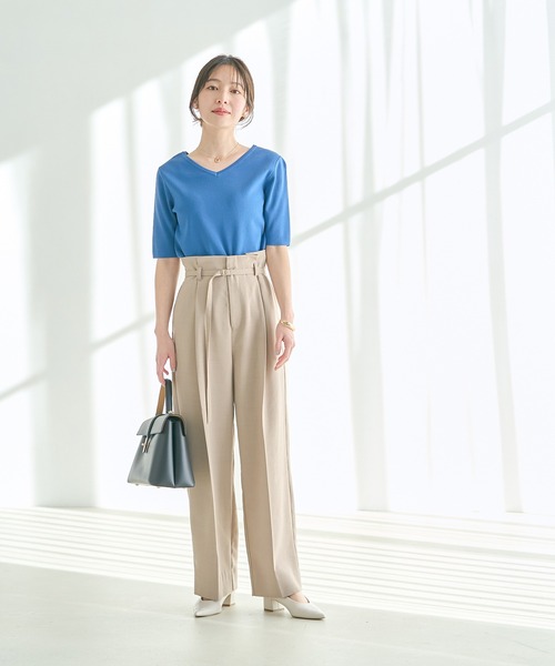 VIS(ビス)の「【接触冷感・洗える】美easy Dカンベルト付きワイド VIS(ビス)の「【接触冷感・洗える】美easy Dカンベルト付きワイド