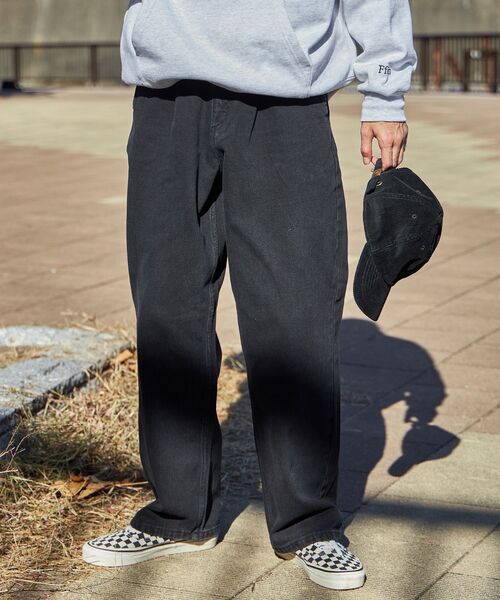 FFEIN(フェイン)の「【FFEIN(フェイン)】ワイドストレートデニムパンツ(デニムパンツ・メンズ・チャコール/サックスブルー/ブラック/ブルー・SMALL/MEDIUM/LARGE)」の9枚目の写真