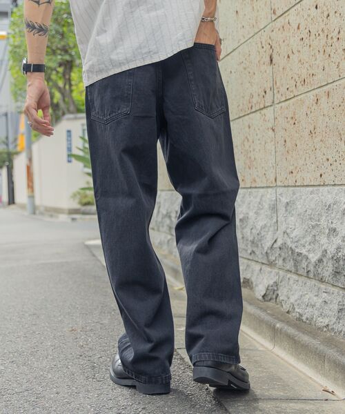 FFEIN(フェイン)の「【FFEIN(フェイン)】ワイドストレートデニムパンツ(デニムパンツ・メンズ・チャコール/サックスブルー/ブラック/ブルー・SMALL/MEDIUM/LARGE)」の16枚目の写真