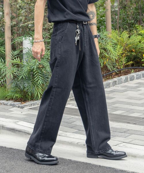 FFEIN(フェイン)の「【FFEIN(フェイン)】ワイドストレートデニムパンツ(デニムパンツ・メンズ・チャコール/サックスブルー/ブラック/ブルー・SMALL/MEDIUM/LARGE)」の21枚目の写真