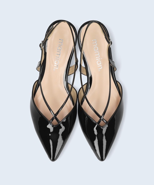 MAMIAN（マミアン）の「クロス&バックストラップ フラットパンプス（パンプス・レディース・ブラック/アニマル/グレイッシュベージュ・LL/S/M/L）」の5枚目の写真