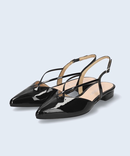 MAMIAN（マミアン）の「クロス&バックストラップ フラットパンプス（パンプス・レディース・ブラック/アニマル/グレイッシュベージュ・LL/S/M/L）」の8枚目の写真