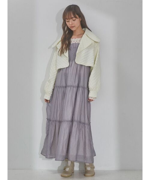 merry jenny（メリージェニー）の「flower bigcollarジャケット（テーラードジャケット・レディース・ライトブルー/ブラック/アイボリー・FREE）」の8枚目の写真