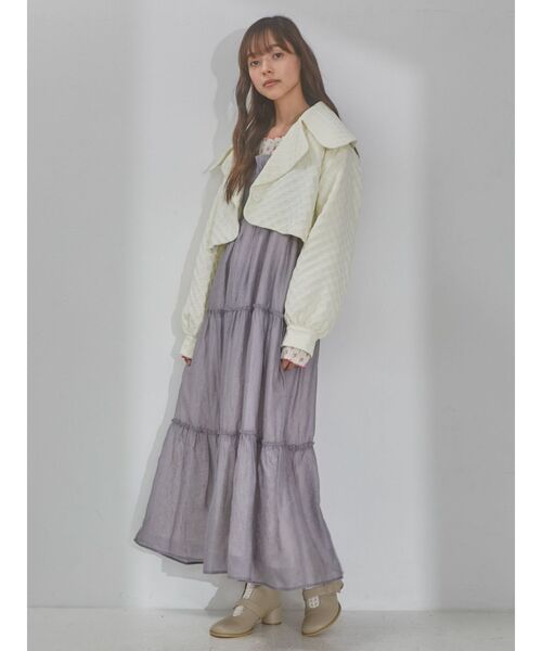 merry jenny（メリージェニー）の「flower bigcollarジャケット（テーラードジャケット・レディース・ライトブルー/ブラック/アイボリー・FREE）」の9枚目の写真