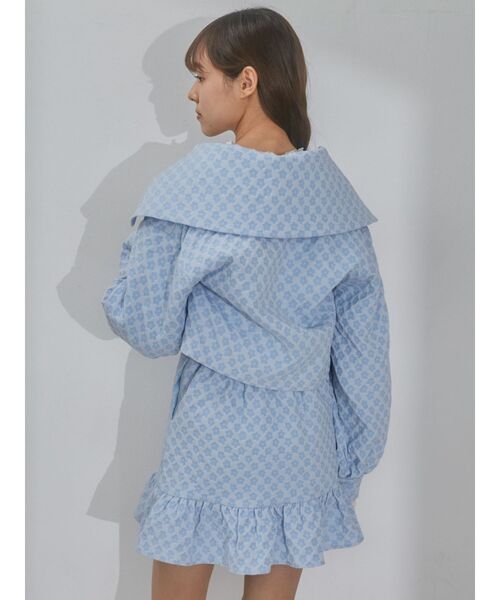 merry jenny（メリージェニー）の「flower bigcollarジャケット（テーラードジャケット・レディース・ライトブルー/ブラック/アイボリー・FREE）」の16枚目の写真