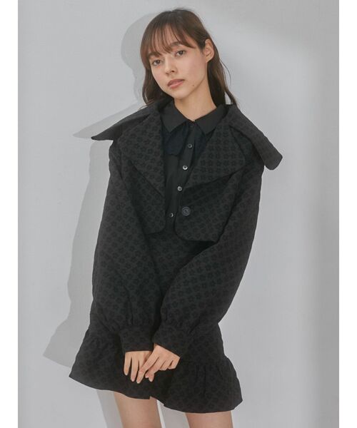 merry jenny（メリージェニー）の「flower bigcollarジャケット（テーラードジャケット・レディース・ライトブルー/ブラック/アイボリー・FREE）」の19枚目の写真