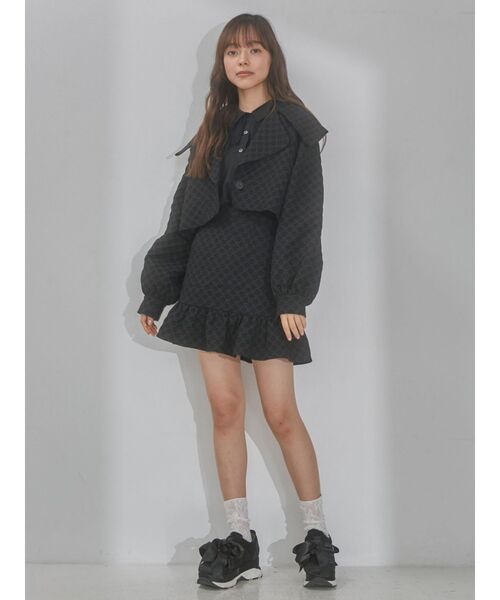 merry jenny（メリージェニー）の「flower bigcollarジャケット（テーラードジャケット・レディース・ライトブルー/ブラック/アイボリー・FREE）」の21枚目の写真