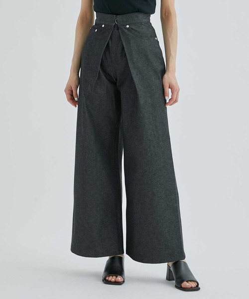 JOHN LAWRENCE SULLIVAN(ジョンローレンスサリバン)の「【JOHN LAWRENCE SULLIVAN / ジョンローレンスサリバン 】RIGID DENIM WIDE / デニムワイドパンツ(デニムパンツ・レディース・ブラック/ブルー・SMALL/X-SMALL)」の10枚目の写真