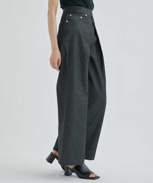 JOHN LAWRENCE SULLIVAN(ジョンローレンスサリバン)の「【JOHN LAWRENCE SULLIVAN / ジョンローレンスサリバン 】RIGID DENIM WIDE / デニムワイドパンツ(デニムパンツ・レディース・ブラック/ブルー・SMALL/X-SMALL)」の7枚目の写真
