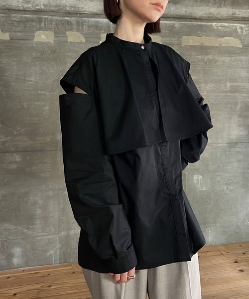 cona（コナ）の「【ZOZO限定】ブロードケープカットアウトシャツ（シャツ/ブラウス・レディース・ブラック/ブルー/ホワイト・FREE）」の15枚目の写真