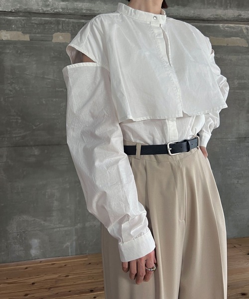 cona（コナ）の「【ZOZO限定】ブロードケープカットアウトシャツ（シャツ/ブラウス・レディース・ブラック/ブルー/ホワイト・FREE）」の18枚目の写真