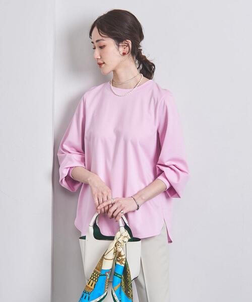 UNITED ARROWS(ユナイテッドアローズ)の「PONTE ロングスリーブ カットソー(Tシャツ/カットソー・レディース・ホワイト/ダークグレー/ライトピンク・FREE)」の3枚目の写真