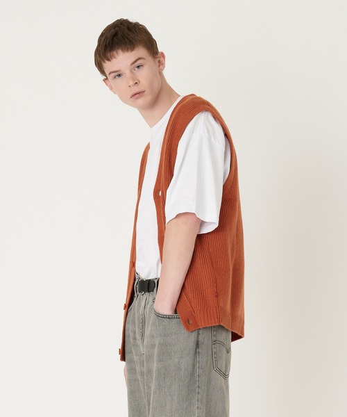 Levi's(リーバイス)の「Levi's/リーバイス カーディガンベスト レッド ROOIBOS TEA(ベスト・メンズ・マルチ・M/S/L/XL)」の8枚目の写真