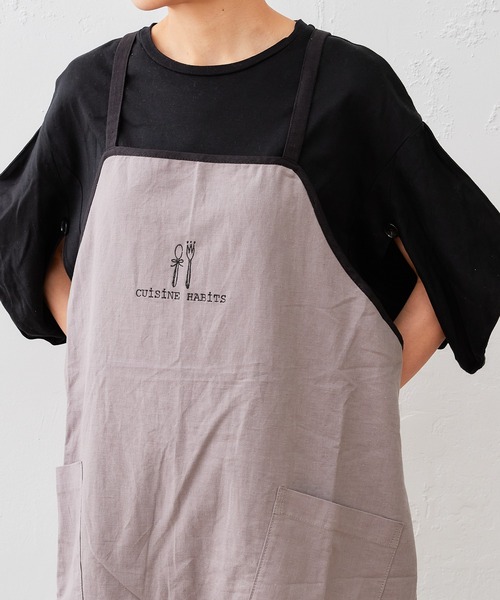 CUISINE HABITS（クイジーヌハビッツ）の「パイピング リネンエプロン（エプロン・レディース・ピンク/グリーン/ナチュラル/グレー・フリー）」の19枚目の写真