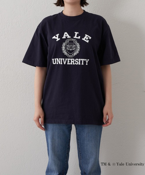 Daily russet（デイリー ラシット）の「YALE/ロゴT（Tシャツ/カットソー・レディース・ホワイト/ネイビー・FREE）」の14枚目の写真