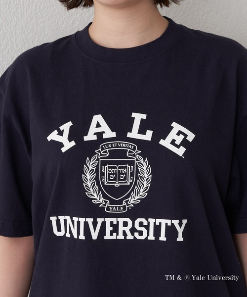 Daily russet（デイリー ラシット）の「YALE/ロゴT（Tシャツ/カットソー・レディース・ホワイト/ネイビー・FREE）」の17枚目の写真