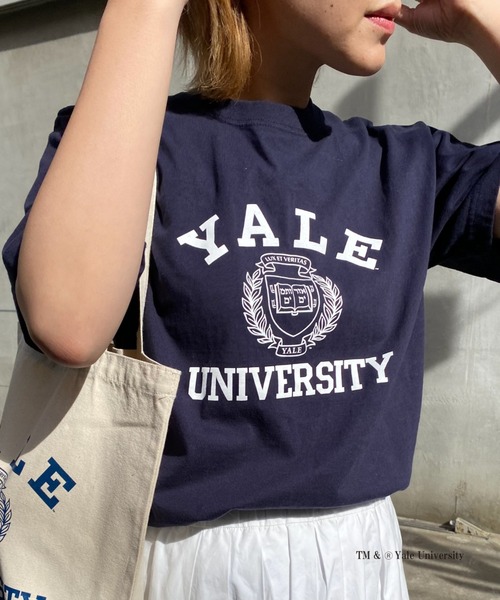 Daily russet（デイリー ラシット）の「YALE/ロゴT（Tシャツ/カットソー・レディース・ホワイト/ネイビー・FREE）」の21枚目の写真