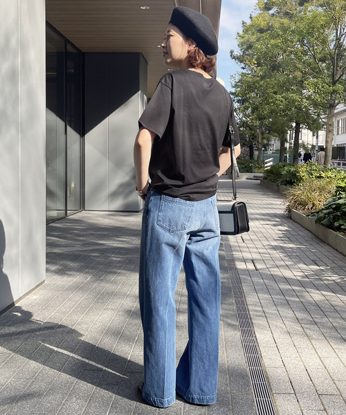 Spick & Span（スピックアンドスパン）の「HAPPY THOUGHTロゴT（Tシャツ/カットソー・レディース・ホワイト/ブラック・FREE）」の4枚目の写真