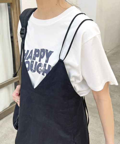 Spick & Span（スピックアンドスパン）の「HAPPY THOUGHTロゴT（Tシャツ/カットソー・レディース・ホワイト/ブラック・FREE）」の14枚目の写真