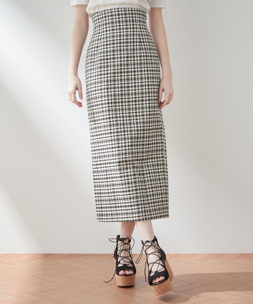 DEICY（デイシー）の「ハイウエストチェックロングスカート（スカート・レディース・ブラック/レッド・0/1）」の14枚目の写真