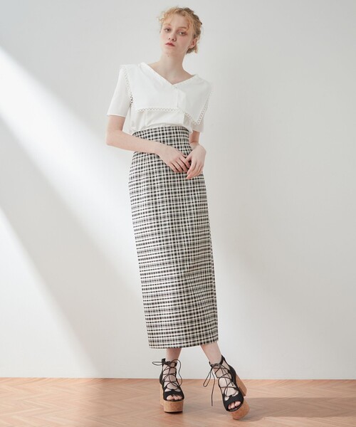 DEICY（デイシー）の「ハイウエストチェックロングスカート（スカート・レディース・ブラック/レッド・0/1）」の12枚目の写真