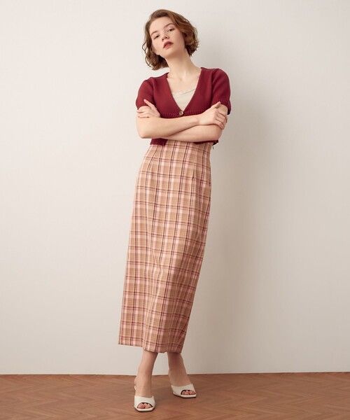 DEICY（デイシー）の「ハイウエストチェックロングスカート（スカート・レディース・ブラック/レッド・0/1）」の5枚目の写真