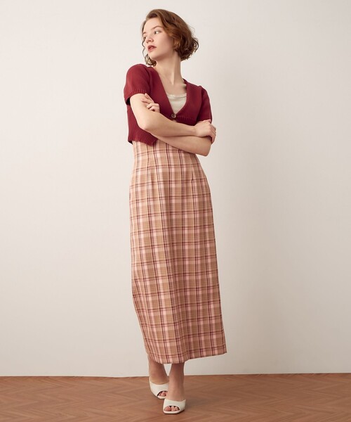 DEICY（デイシー）の「ハイウエストチェックロングスカート（スカート・レディース・ブラック/レッド・0/1）」の6枚目の写真