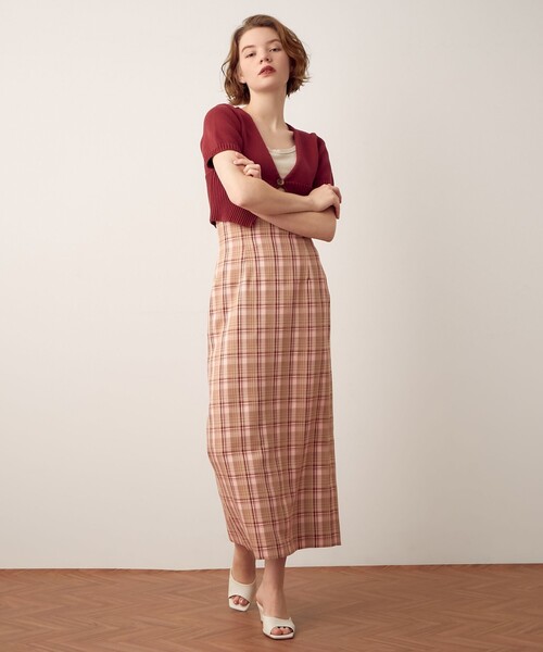 DEICY（デイシー）の「ハイウエストチェックロングスカート（スカート・レディース・ブラック/レッド・0/1）」の7枚目の写真