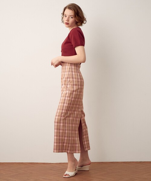 DEICY（デイシー）の「ハイウエストチェックロングスカート（スカート・レディース・ブラック/レッド・0/1）」の8枚目の写真