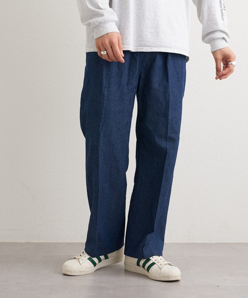 CIAOPANIC TYPY（チャオパニックティピー）の「綿麻デニムタックワイドテーパードパンツ（デニムパンツ・メンズ・アイボリー/ブラック/ネイビー・MEDIUM/LARGE）」の22枚目の写真