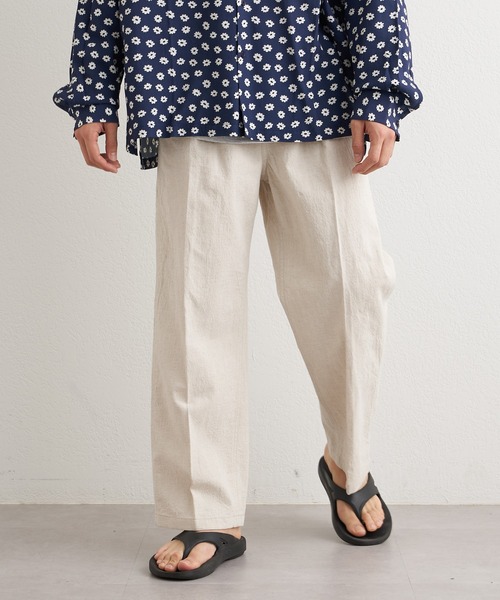 CIAOPANIC TYPY（チャオパニックティピー）の「綿麻デニムタックワイドテーパードパンツ（デニムパンツ・メンズ・アイボリー/ブラック/ネイビー・MEDIUM/LARGE）」の4枚目の写真