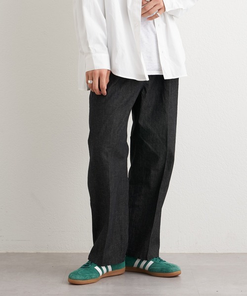 CIAOPANIC TYPY（チャオパニックティピー）の「綿麻デニムタックワイドテーパードパンツ（デニムパンツ・メンズ・アイボリー/ブラック/ネイビー・MEDIUM/LARGE）」の13枚目の写真