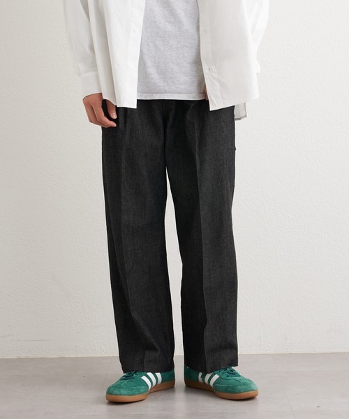 CIAOPANIC TYPY（チャオパニックティピー）の「綿麻デニムタックワイドテーパードパンツ（デニムパンツ・メンズ・アイボリー/ブラック/ネイビー・MEDIUM/LARGE）」の15枚目の写真