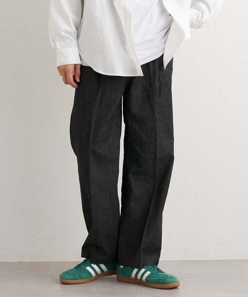 CIAOPANIC TYPY（チャオパニックティピー）の「綿麻デニムタックワイドテーパードパンツ（デニムパンツ・メンズ・アイボリー/ブラック/ネイビー・MEDIUM/LARGE）」の14枚目の写真