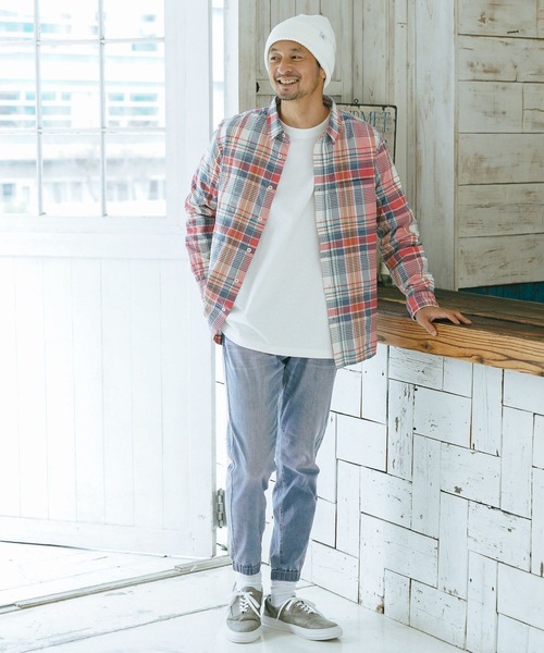 BAYFLOW(ベイフロー)の「リネンデニムジョガーパンツ(デニムパンツ・メンズ・ライトブルー/ダークブルー/ブルー・LARGE/SMALL/MEDIUM)」の4枚目の写真