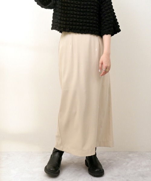 STYLEBLOCK（スタイルブロック）の「ツイルバックスリットタイトスカート（スカート・レディース・ブルー/レッド/グレイッシュベージュ/ライトベージュ/ブラック/グリーン・M）」の2枚目の写真