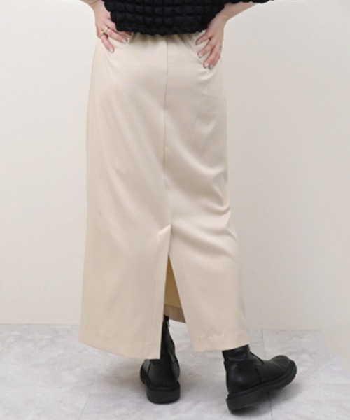 STYLEBLOCK（スタイルブロック）の「ツイルバックスリットタイトスカート（スカート・レディース・ブルー/レッド/グレイッシュベージュ/ライトベージュ/ブラック/グリーン・M）」の9枚目の写真