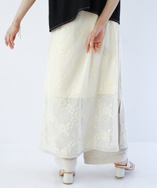 Crisp（クリスプ）の「バイカラーフラワーレースワンピース（ワンピース・レディース・グリーン/アイボリー・FREE）」の7枚目の写真