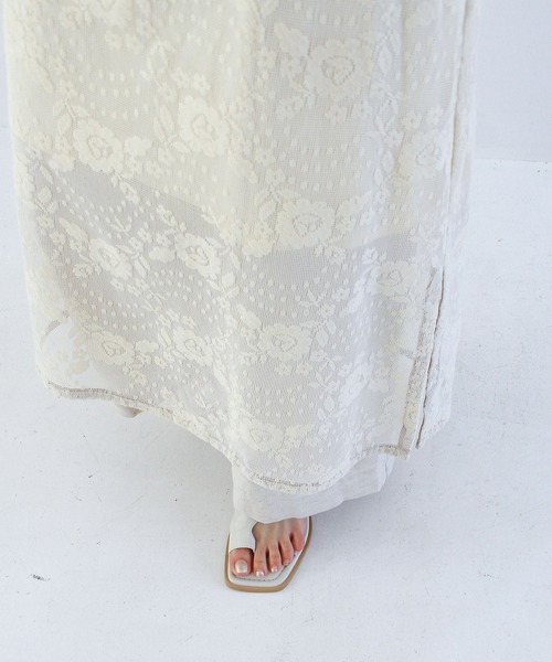 Crisp（クリスプ）の「バイカラーフラワーレースワンピース（ワンピース・レディース・グリーン/アイボリー・FREE）」の8枚目の写真