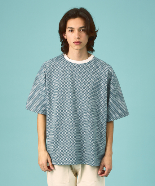 Revo.(レボ)の「RVダイヤジャガードルーズSS(Tシャツ/カットソー・メンズ・ブラック/ネイビー/ブルー・M/L)」の3枚目の写真