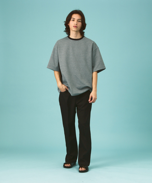 Revo.(レボ)の「RVダイヤジャガードルーズSS(Tシャツ/カットソー・メンズ・ブラック/ネイビー/ブルー・M/L)」の7枚目の写真