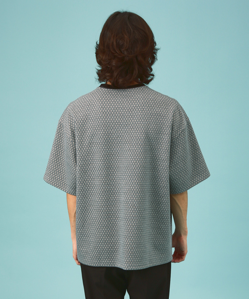 Revo.(レボ)の「RVダイヤジャガードルーズSS(Tシャツ/カットソー・メンズ・ブラック/ネイビー/ブルー・M/L)」の9枚目の写真