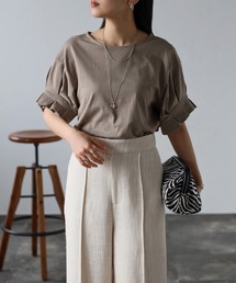 袖タックTシャツ
