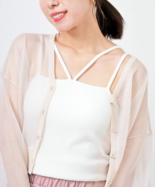rps(アールピーエス)の「カップ付きキャミソール(キャミソール・レディース・ピンク/グリーン/ブルー/ブラック/オフホワイト/ホワイト系その他2/ホワイト系その他3/ブラウン/グレイッシュベージュ・L/M)」の2枚目の写真