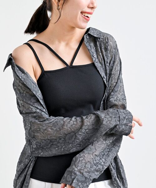 rps(アールピーエス)の「カップ付きキャミソール(キャミソール・レディース・ピンク/グリーン/ブルー/ブラック/オフホワイト/ホワイト系その他2/ホワイト系その他3/ブラウン/グレイッシュベージュ・L/M)」の5枚目の写真