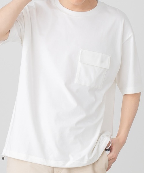 NAVY（ネイビー）の「アクティブTシャツ（Tシャツ/カットソー・メンズ・ホワイト/ブラック/グレイッシュベージュ/ネイビー・M/L/XL）」の2枚目の写真
