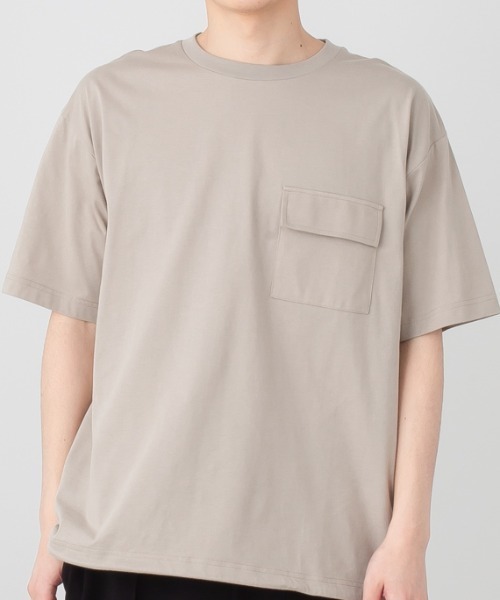 NAVY（ネイビー）の「アクティブTシャツ（Tシャツ/カットソー・メンズ・ホワイト/ブラック/グレイッシュベージュ/ネイビー・M/L/XL）」の4枚目の写真