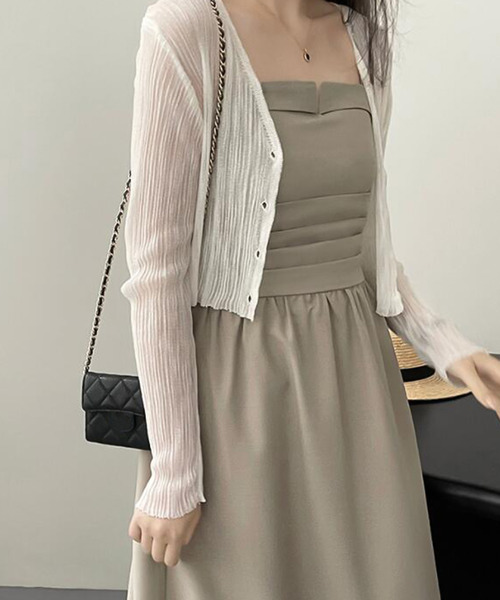 Girly Doll(ガーリードール)の「キャミワンピース(ワンピース・レディース・ベージュ/ブラック・F)」の8枚目の写真